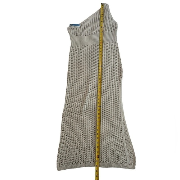 Cha Cha One Shoulder Crocheted Boho Cover up Side Slit midi Dress Size M NWT - Picture 6 of 17